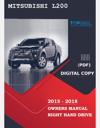 mitsubishi l200 2015 - 2018 owners manual rhd and lhd